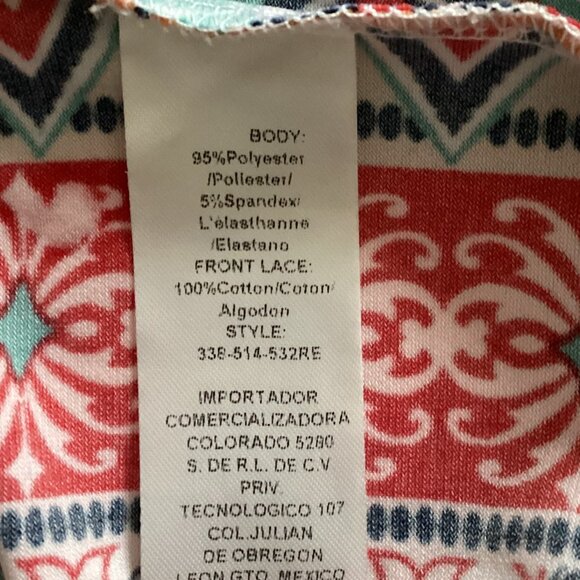 Roper Women's Top Blouse Size XS Stretchy Boho Cottage Core Country Cotton Trim - Picture 7 of 7